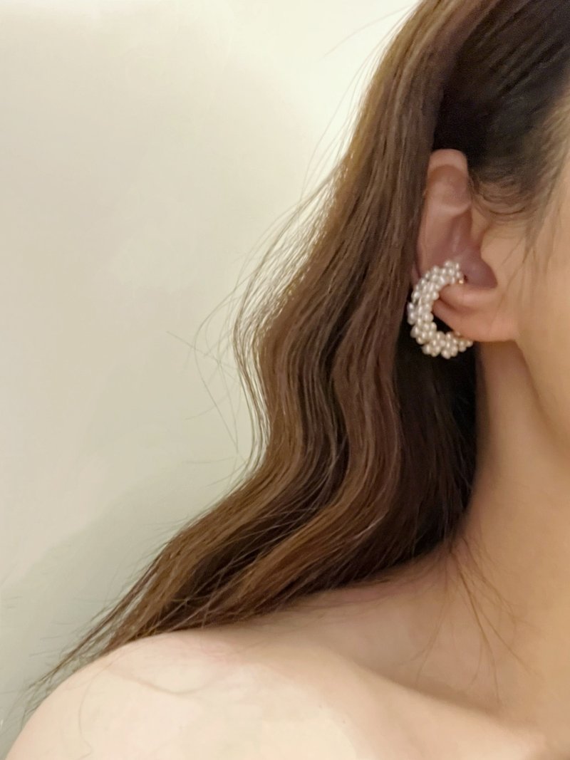 珍珠泡泡耳骨夾 _ 戒指 - 耳環/耳夾/耳骨夾 - 珍珠 白色