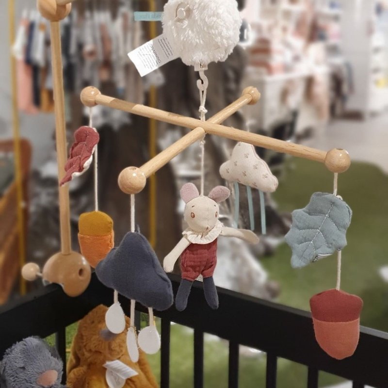 法國 Moulin Roty 雨後系列床邊音樂鈴 - 彌月禮盒 - 棉．麻 多色