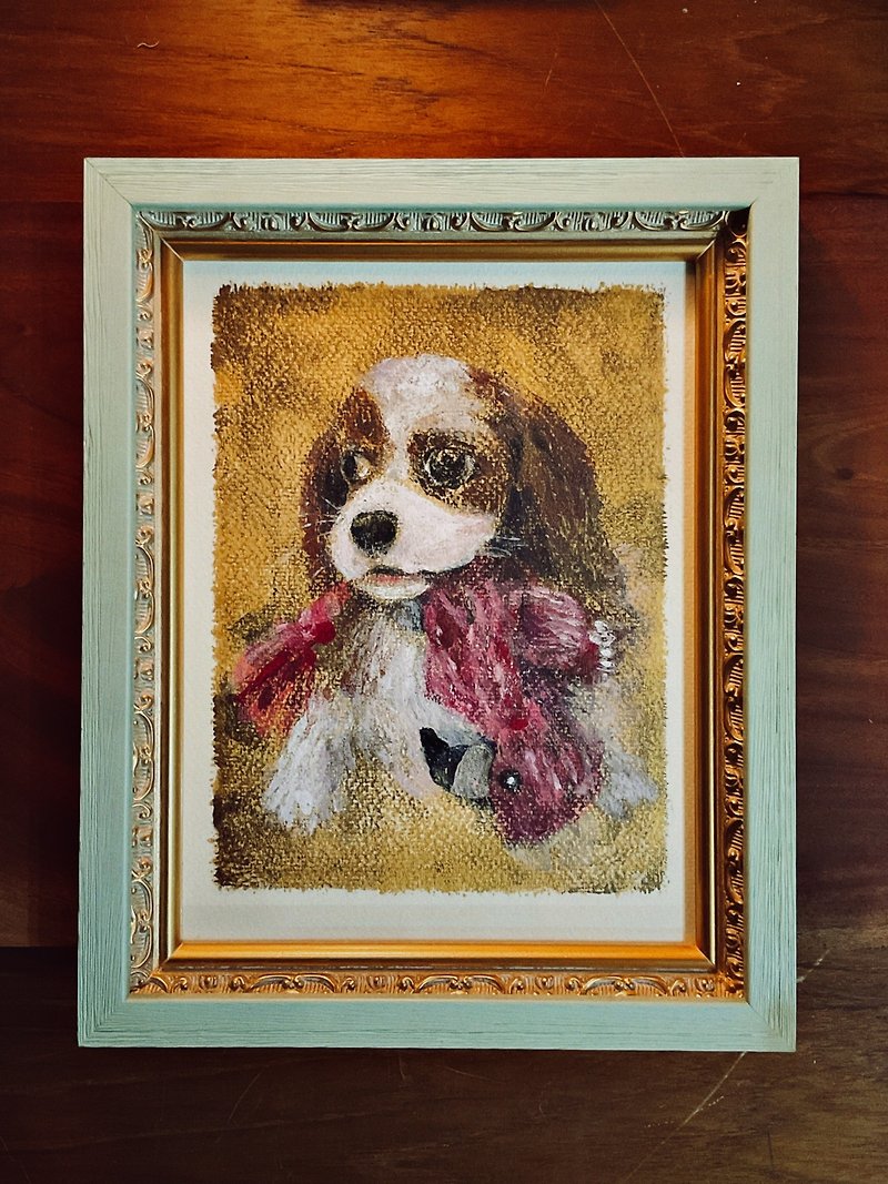 客製化 | 寵物肖像畫 | 複合媒材作品 - 似顏繪/人像畫 - 紙 多色