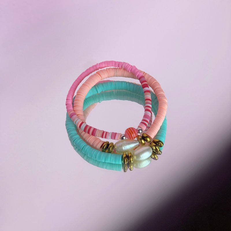 【Lucky Bag】Watermelon Beaded Bracelets - Bracelets - Other Materials Multicolor