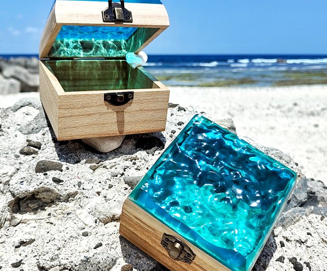 グリーンハンドメイド/レジンウェーブオーシャンログリングボックス