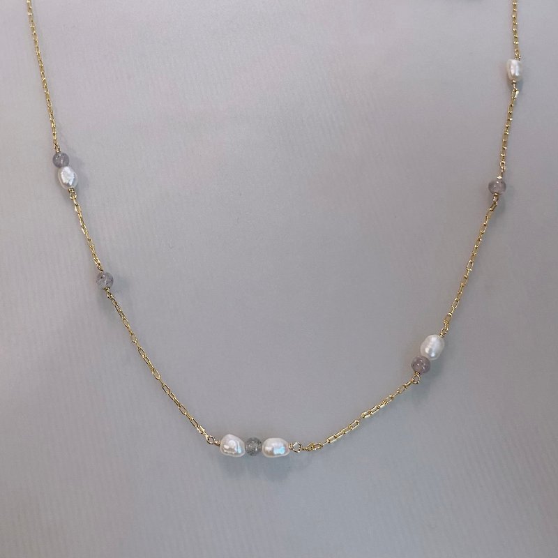 14K gold filled pearl necklace_ Lola 14KGF necklace - สร้อยคอ - ไข่มุก ขาว
