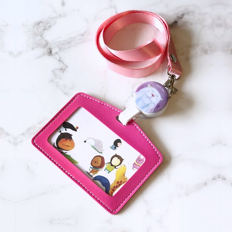 Cat identification card holder retractable buckle-straight and horizontal - ID & Badge Holders - Waterproof Material 