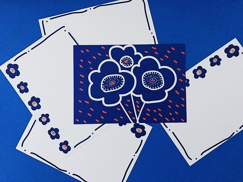 Habitat × eye vent chamber joint Postcards / flower - การ์ด/โปสการ์ด - กระดาษ สีน้ำเงิน