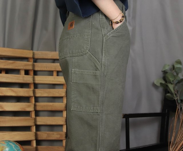 Tsubasa.Y│Carhartt painter pants 28 waist army green overalls trousers - Shop tsubasay - Men's Pants - Pinkoi