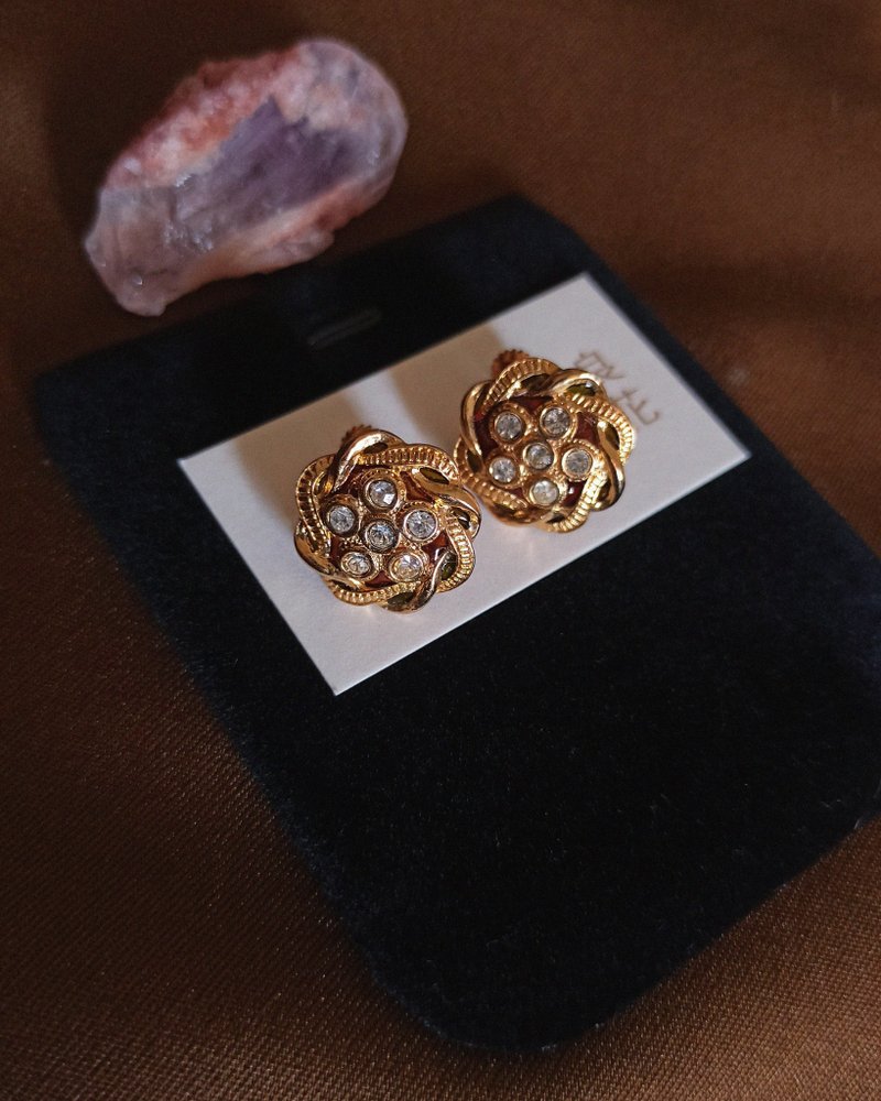 [Exclusive Limited Edition] Stone Ball Earrings-Vintage - ต่างหู - วัสดุอื่นๆ สีทอง