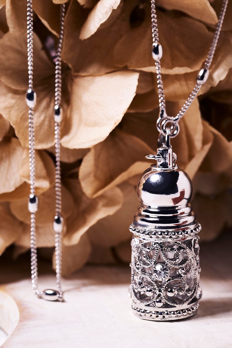Neve Jewelry - Melody Mini Perfume Bottle of Necklace/Keychains (White) - สร้อยคอ - โลหะ ขาว