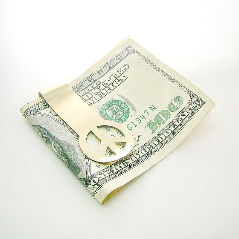 Peace sign money clip in brass,Rocker jewelry ,Skull jewelry,Biker jewelry - 其他 - 其他金屬 