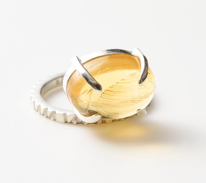 Citrine Ring - General Rings - Other Metals Yellow