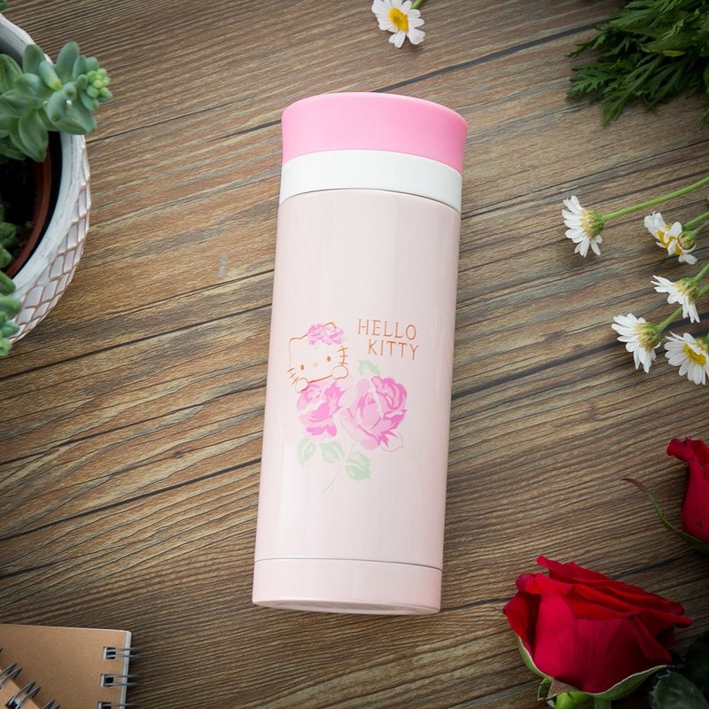【HELLO KITTY】不鏽鋼真空保溫杯 200ml-玫瑰 - 保溫瓶/保溫杯 - 不鏽鋼 