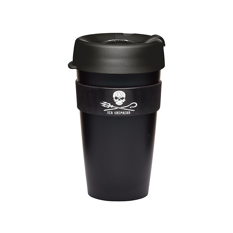 Australia KeepCup portable cup/coffee cup/environmental protection cup/handle cup L-Ocean Guardian - แก้วมัค/แก้วกาแฟ - ซิลิคอน สีดำ