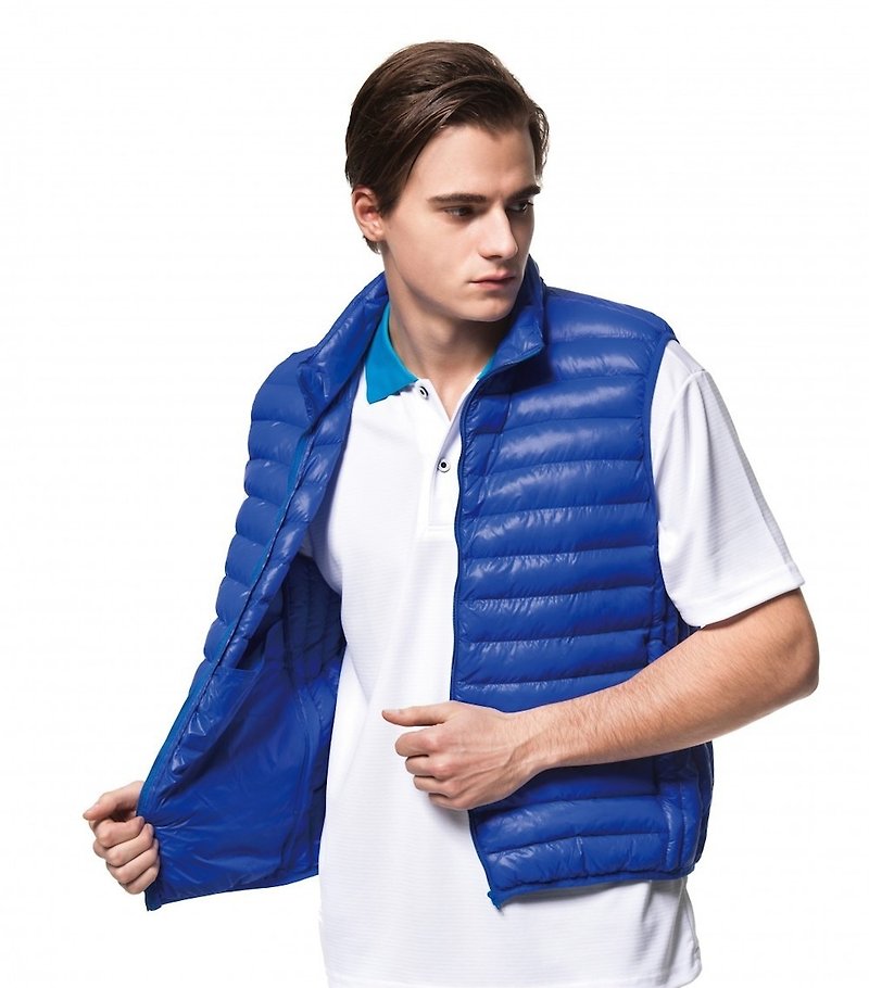 Lightweight cotton vest can be stored - Men's Tank Tops & Vests - Nylon Blue