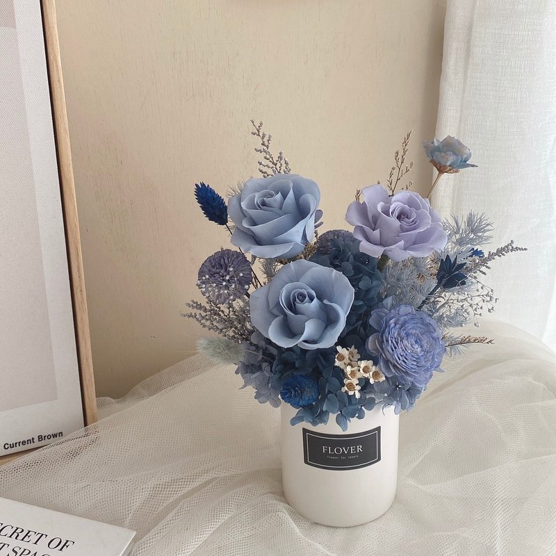 星夜藍永生盆花 - 擺飾/家飾品 - 植物．花 