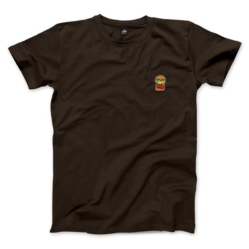 nice to MEAT you - Hamburg - dark coffee - Unisex T-Shirt - เสื้อยืดผู้ชาย - ผ้าฝ้าย/ผ้าลินิน 