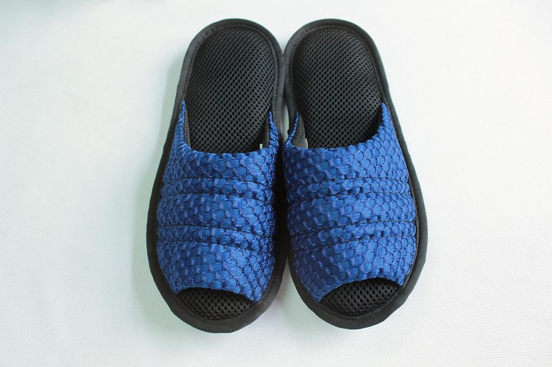 AC RABBIT-低均壓室內機能氣墊拖鞋 (SP-1602)減壓 舒適 台灣製造 - 室內拖鞋 - 聚酯纖維 藍色