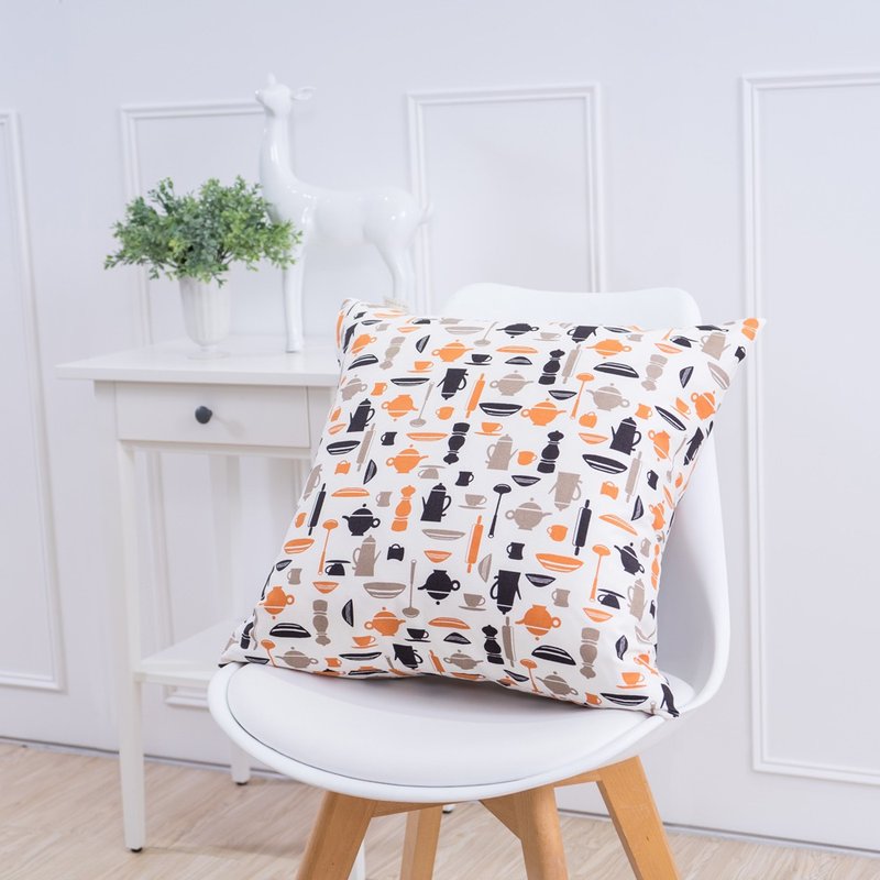 Simple Series Throw Pillow-Coffee Orange - หมอน - ผ้าฝ้าย/ผ้าลินิน 