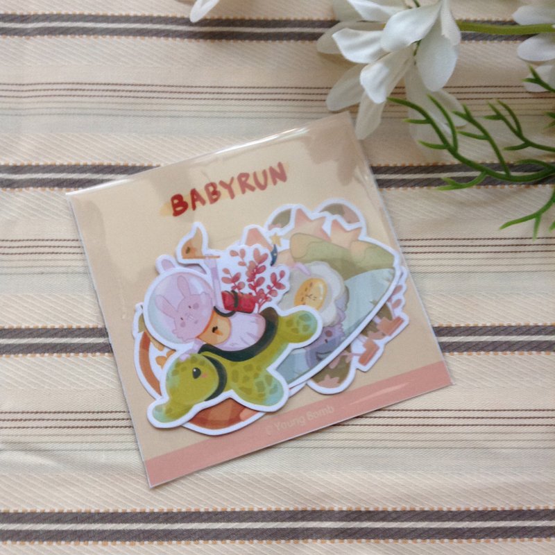 【BABYRUN rabbit】_Waterproof sticker - สติกเกอร์ - กระดาษ 