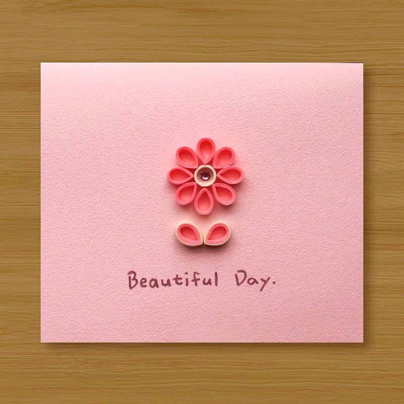 Handmade Roll Paper Luminous Card _ Warm Flower Beautiful Day _ B ... Valentine Card - Cards & Postcards - Paper Pink