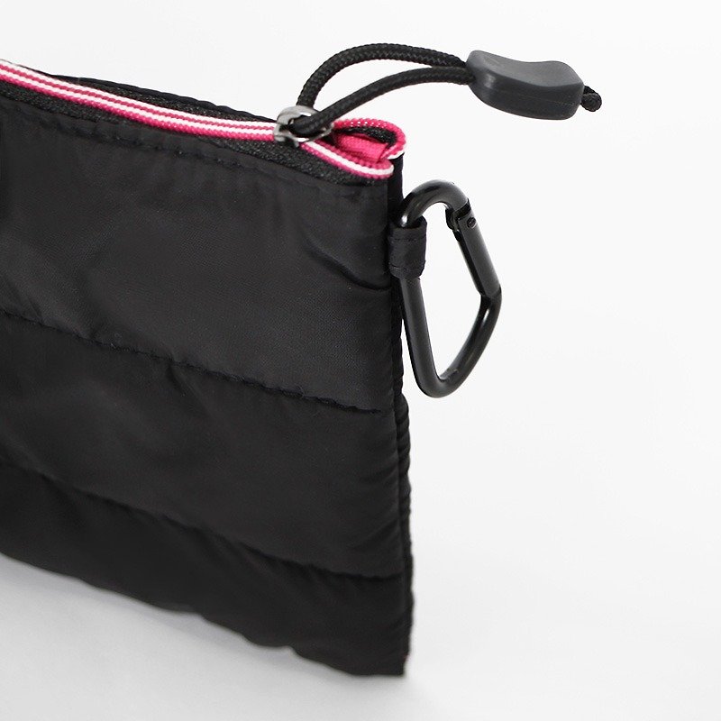 Flat storage bag. Black ╳ Peach - กระเป๋าเครื่องสำอาง - วัสดุอื่นๆ สีดำ