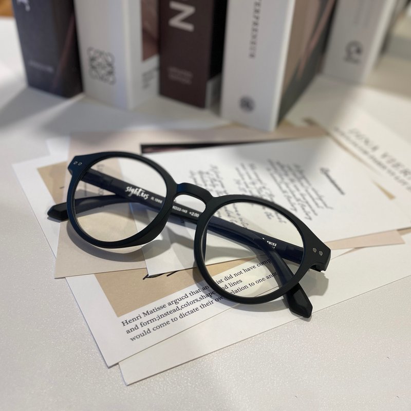 Sightus Blue Light Blocking Reading Glasses/Asian Classic Boston Frame (Peach)/Mist Black - กรอบแว่นตา - พลาสติก สีดำ