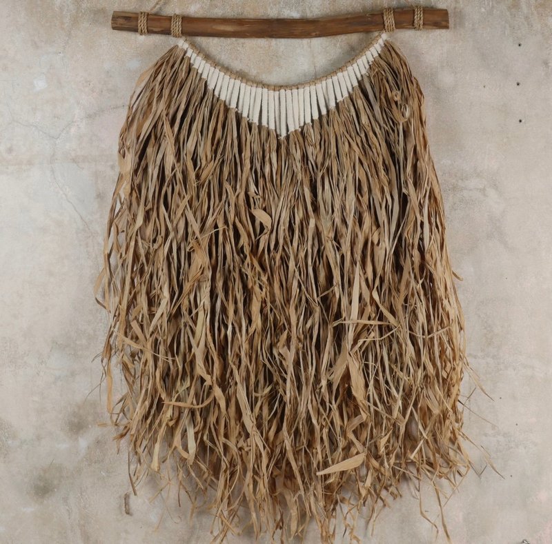 Natural Boho Straw Wall Decor, Bohemian Raffia Wall Art, Home Art - ตกแต่งผนัง - กระดาษ หลากหลายสี