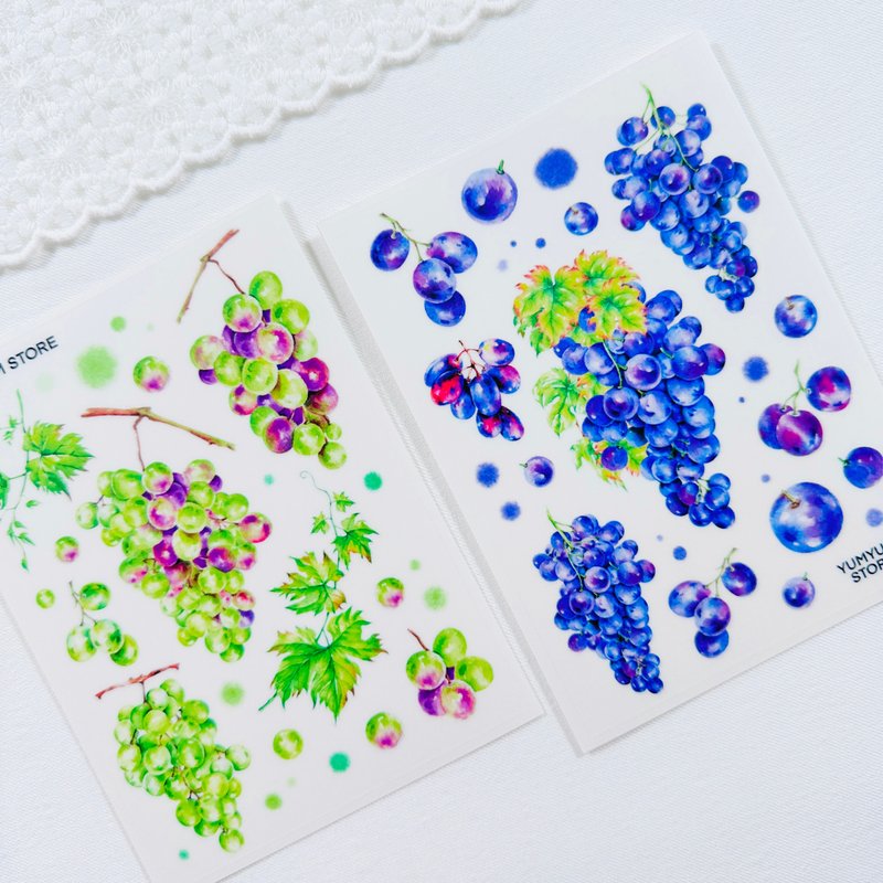 grape transparent stickers - 貼紙 - 其他材質 