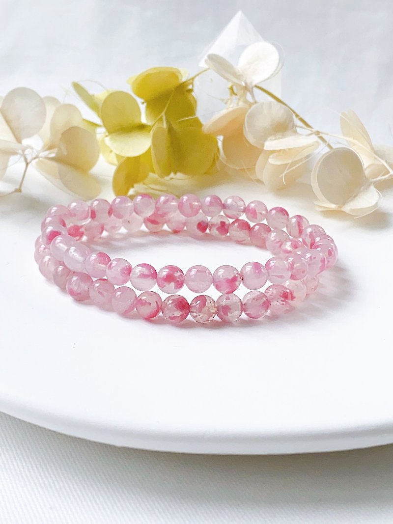 Sakura Rain Rose Hui Bracelet||Rose Hui/Crystal/Bracelet/Bracelet - สร้อยข้อมือ - คริสตัล สึชมพู
