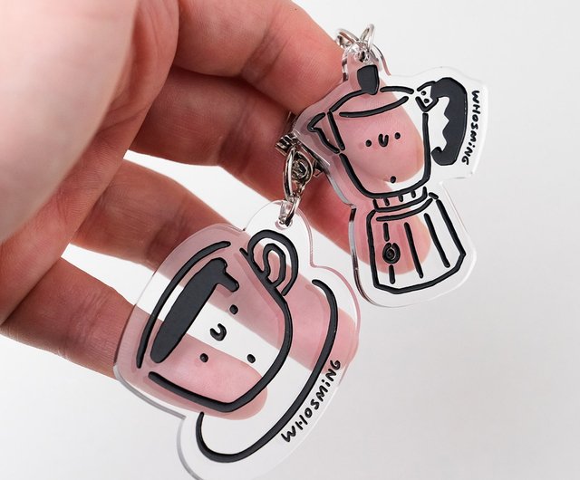 コーヒーカップの形のキーホルダー - ショップ WHOSMiNG