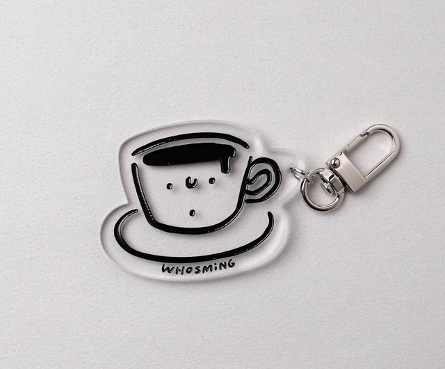 シ*イ様 再出品◎ コーヒーカップくんの編みぐるみキーホルダー◎ コーヒーキーホルダーのかぎ針編みパターン、シンプルな初心者