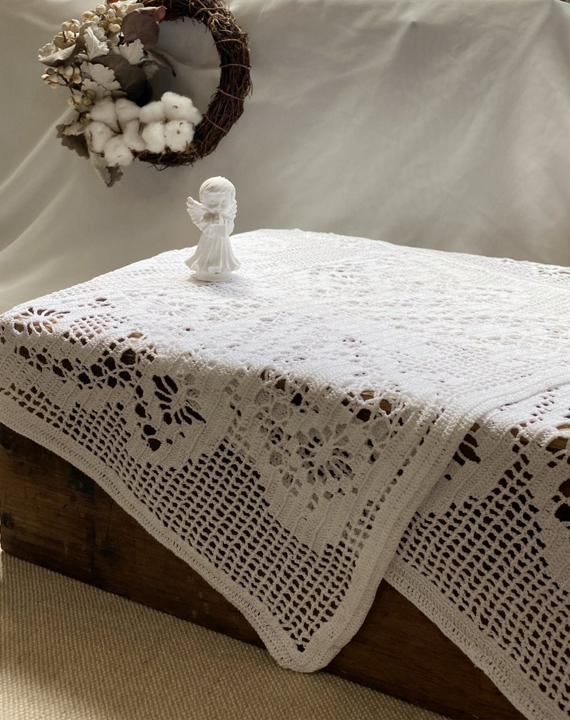 [Good Day Fetish] German vintage antique handmade crochet lace 040 atmospheric home decoration table - Place Mats & Dining Décor - Other Materials White