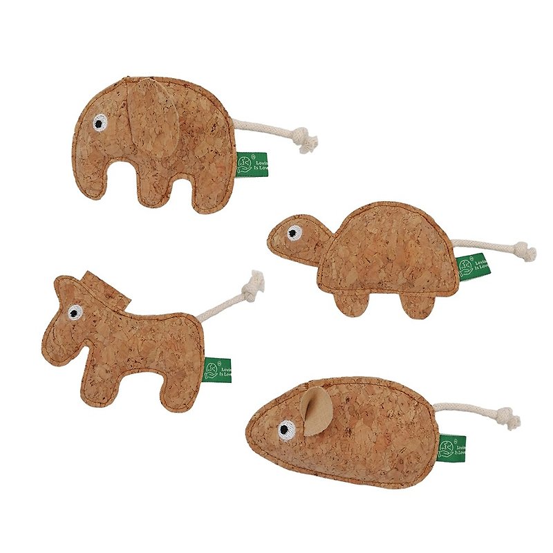 Catnip cork cloth series bite-resistant and wear-resistant toys VPET dolls, four types in total - ของเล่นสัตว์ - วัสดุอีโค สีนำ้ตาล