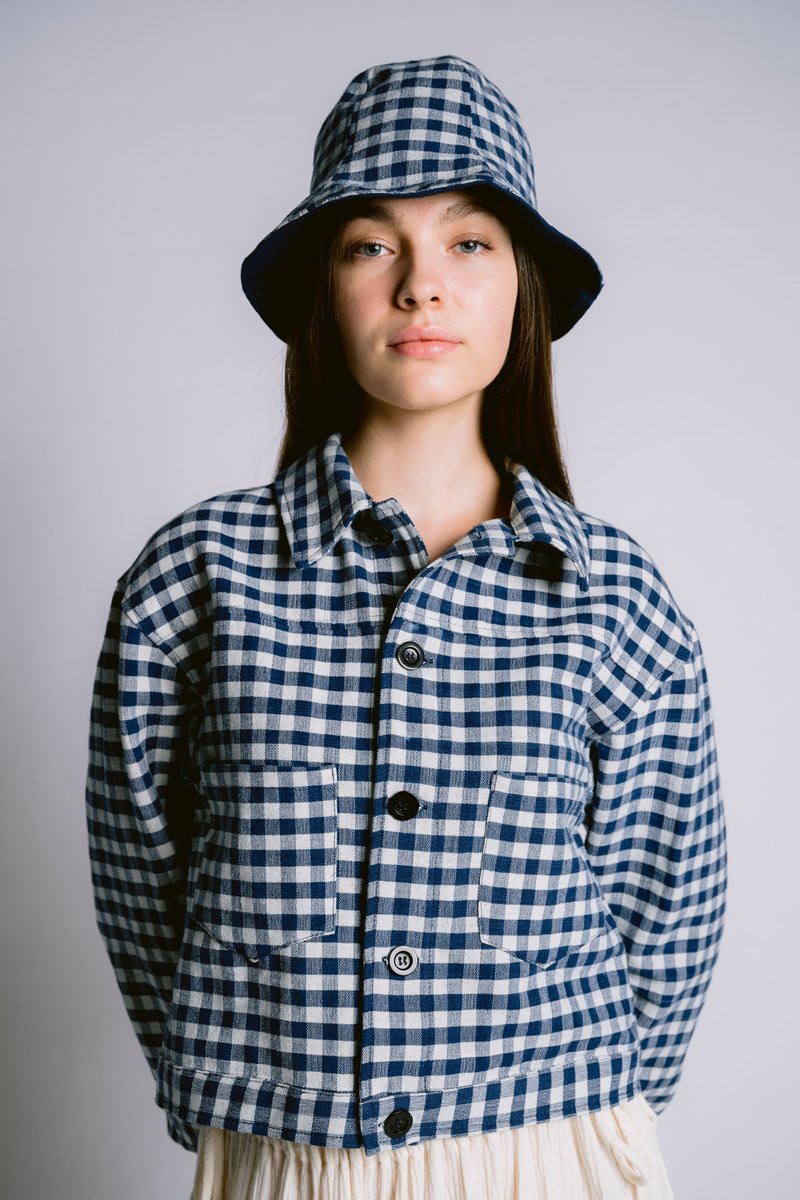 Palit Jacket Gingham - 女大衣/外套 - 棉．麻 