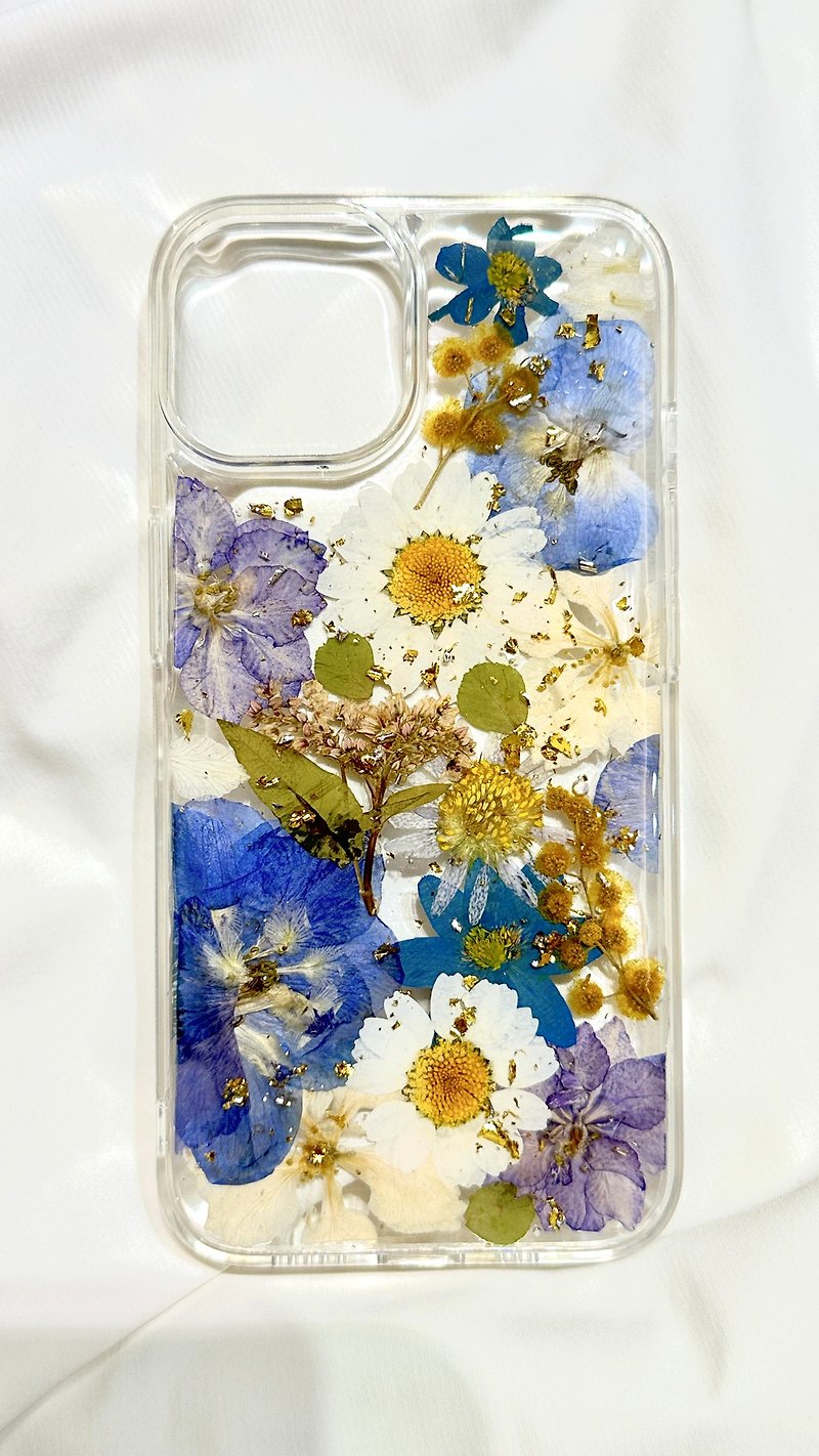 [Molafu hand-made design] Dry flower phone case - อื่นๆ - ซิลิคอน สีเหลือง