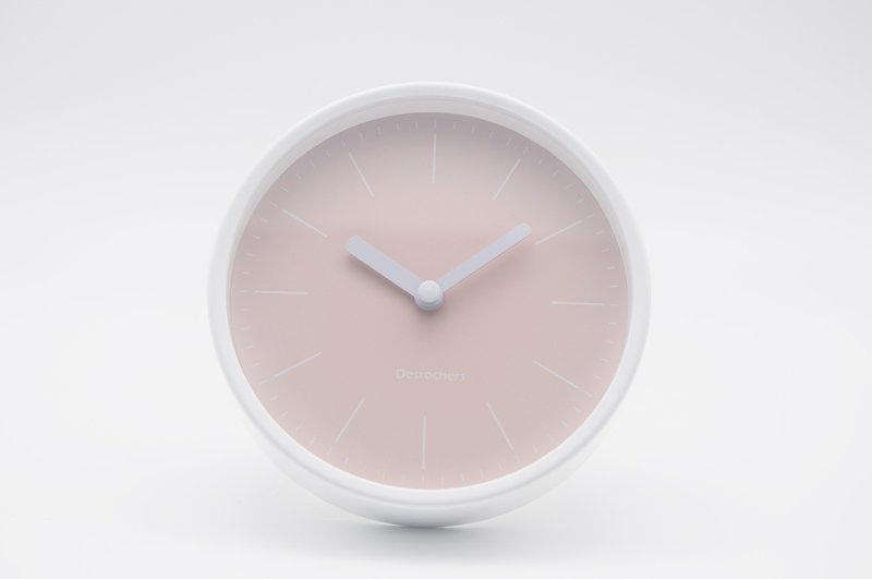 Mesa-Pink Line Wall Clock Table Clock Mute - นาฬิกา - โลหะ ขาว