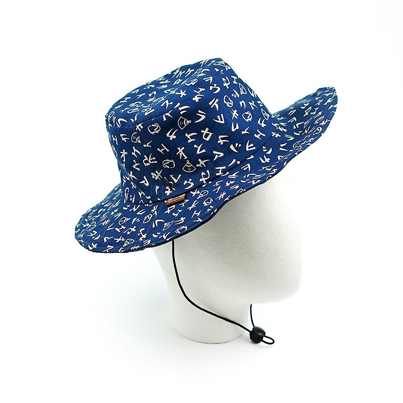 Maverick Village Calf Village Men's and Women's Handmade Double-sided Hat Customized Gentleman's Hat Neutral Cap Removable Casual Japanese Style {5} [H-385] - หมวก - ผ้าฝ้าย/ผ้าลินิน สีน้ำเงิน