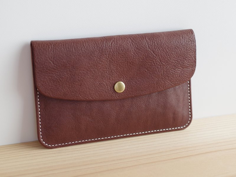 Leather passbook (present) case Chocorate - อื่นๆ - หนังแท้ สีนำ้ตาล