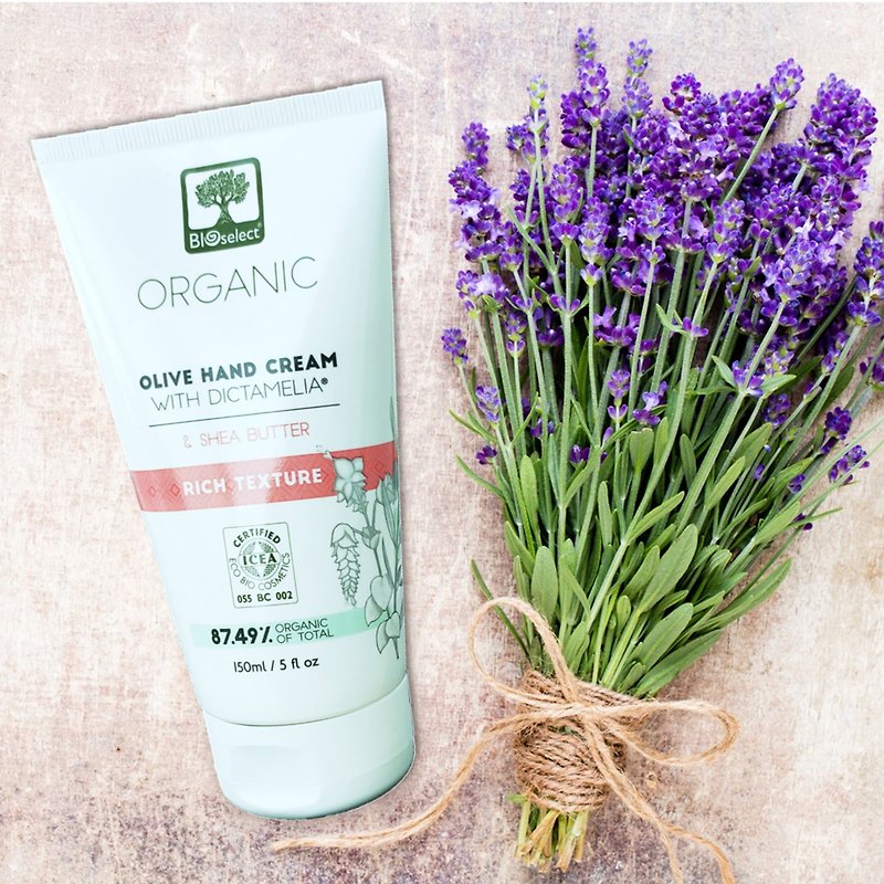 Greek BIOselect - Top Olive Hand Cream with 87.49% Certified Organic Ingredients - Rich Texture - Nail Care - Plants & Flowers 