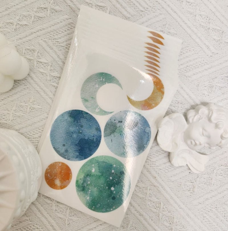 The moon watercolor - 貼紙 - 紙 