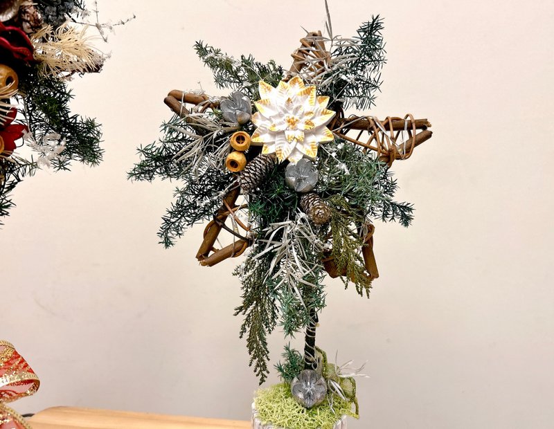 //Christmas Star Fragrance Wishing Tree//Green and Silver Color//Fragrance Decoration - Dried Flowers & Bouquets - Plants & Flowers 