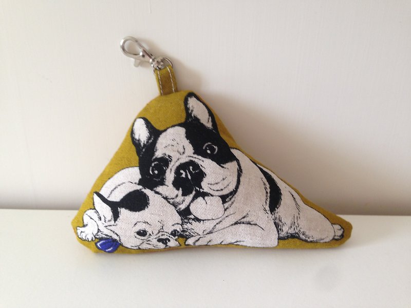 Humorous French Bulldog Ornament-Part 2 - พวงกุญแจ - ผ้าฝ้าย/ผ้าลินิน สีนำ้ตาล