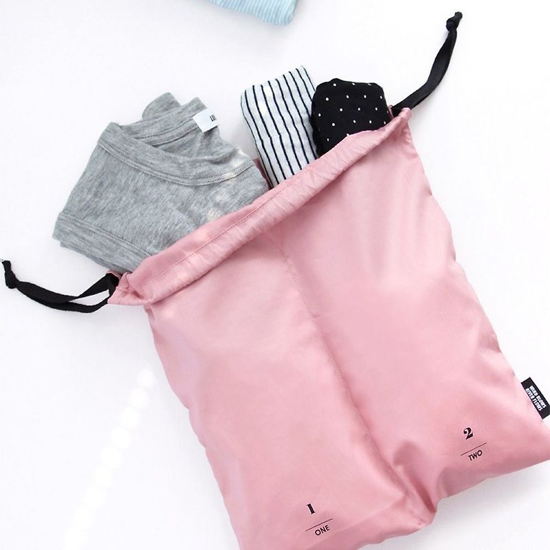 ICONICトラベルセパレートドローストリングポケット - 衣類 - ピンク、ICO52514 - ポーチ - プラスチック ピンク