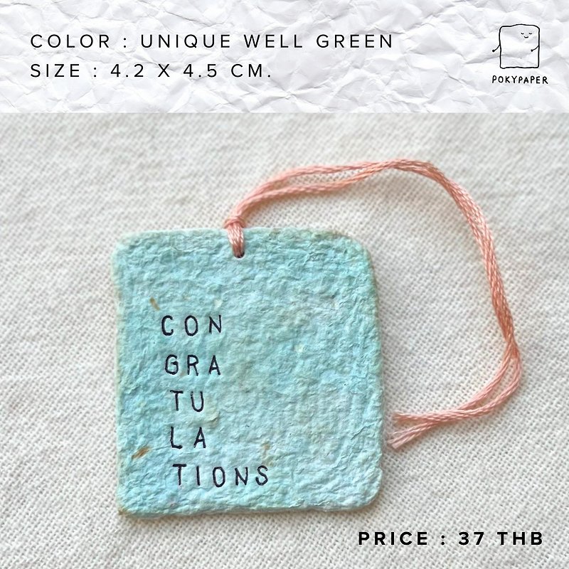 Tag/card, tea bag shape, Unique well green color - 其他 - 紙 