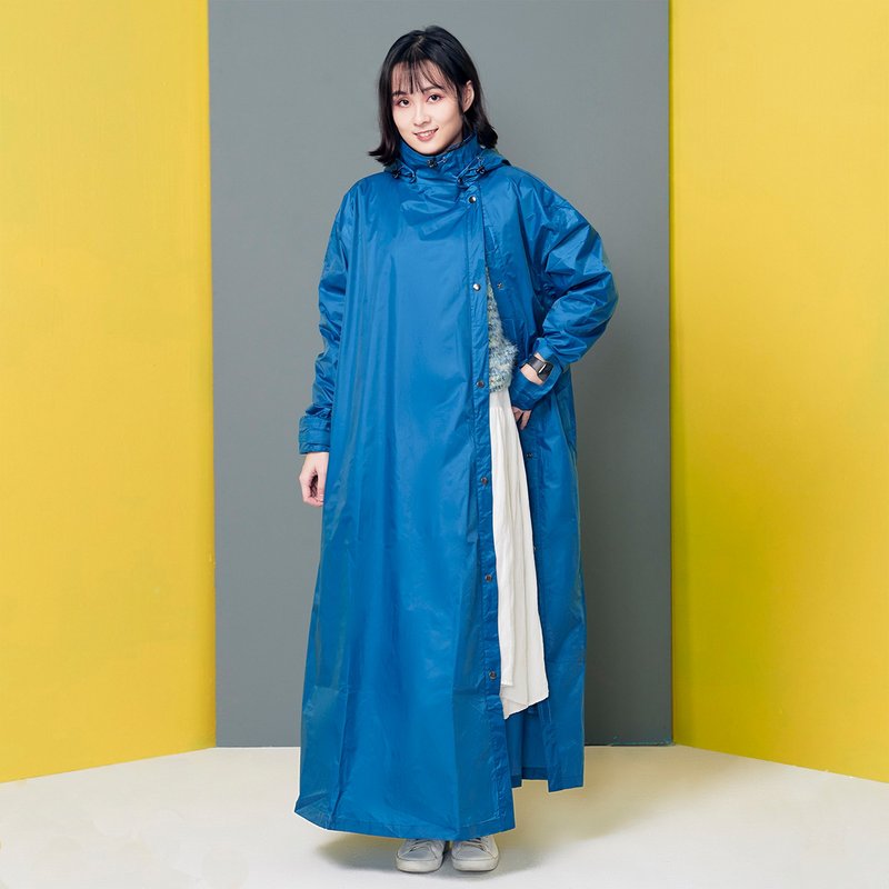 （完売）超防水PVCレインコート前傾_腹部に水なし_青磁ブルー - 傘・雨具 - ナイロン ブルー