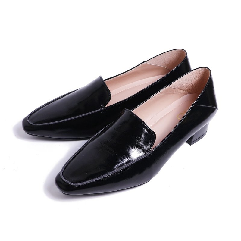 簡約不凡優雅柔軟樂福鞋黑色 - 高跟鞋/跟鞋 - 真皮 黑色