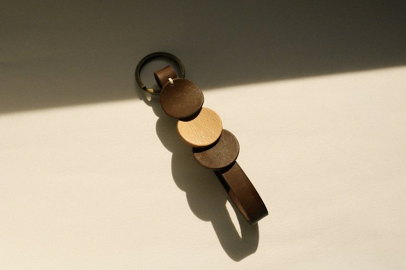 circle ring key ring - Keychains - Genuine Leather 