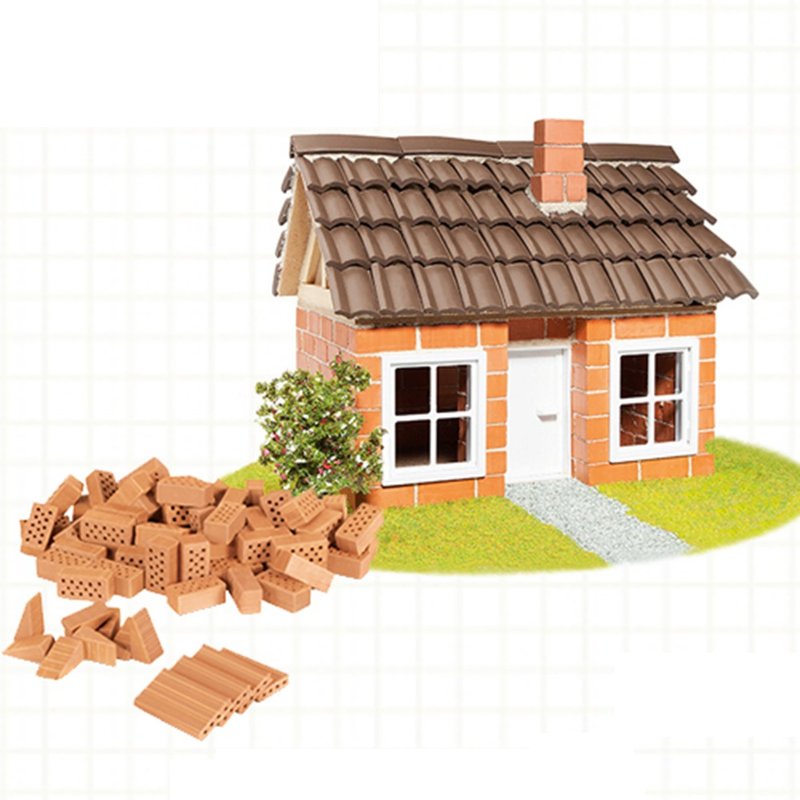 【德國teifoc】DIY益智磚塊建築玩具 瓦房 - TEI4300 - 零件/散裝材料/工具 - 其他材質 紅色