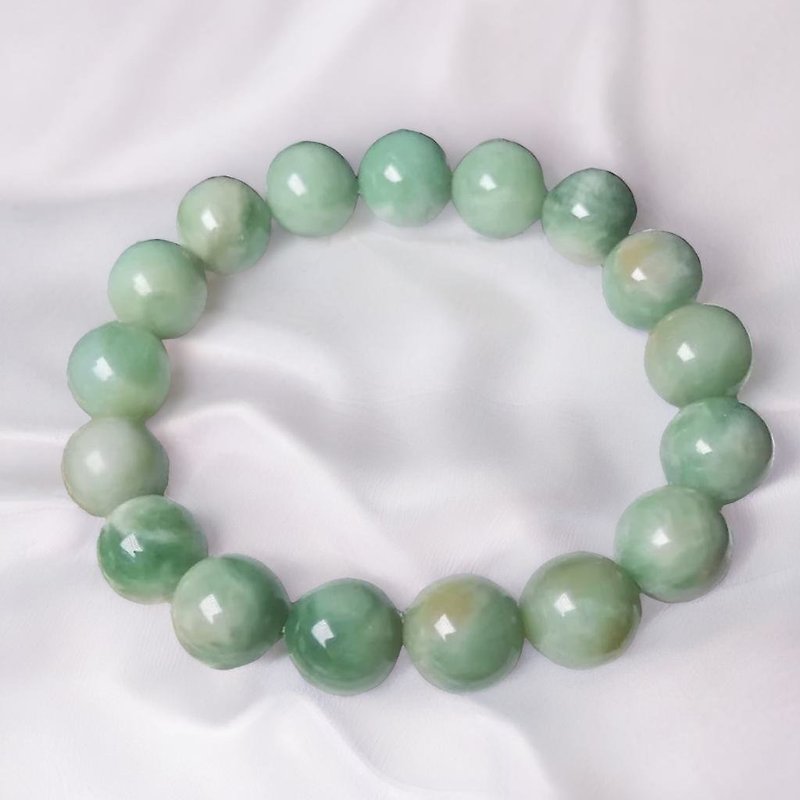 Three-color jade bead bracelet | Natural Burmese jade A grade jade | Gift giving - สร้อยข้อมือ - หยก สีเขียว