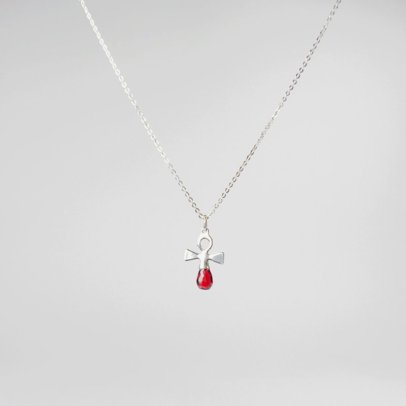 Talisman of Life Red Stone 925 Sterling Silver Necklace - Necklaces - Sterling Silver Red