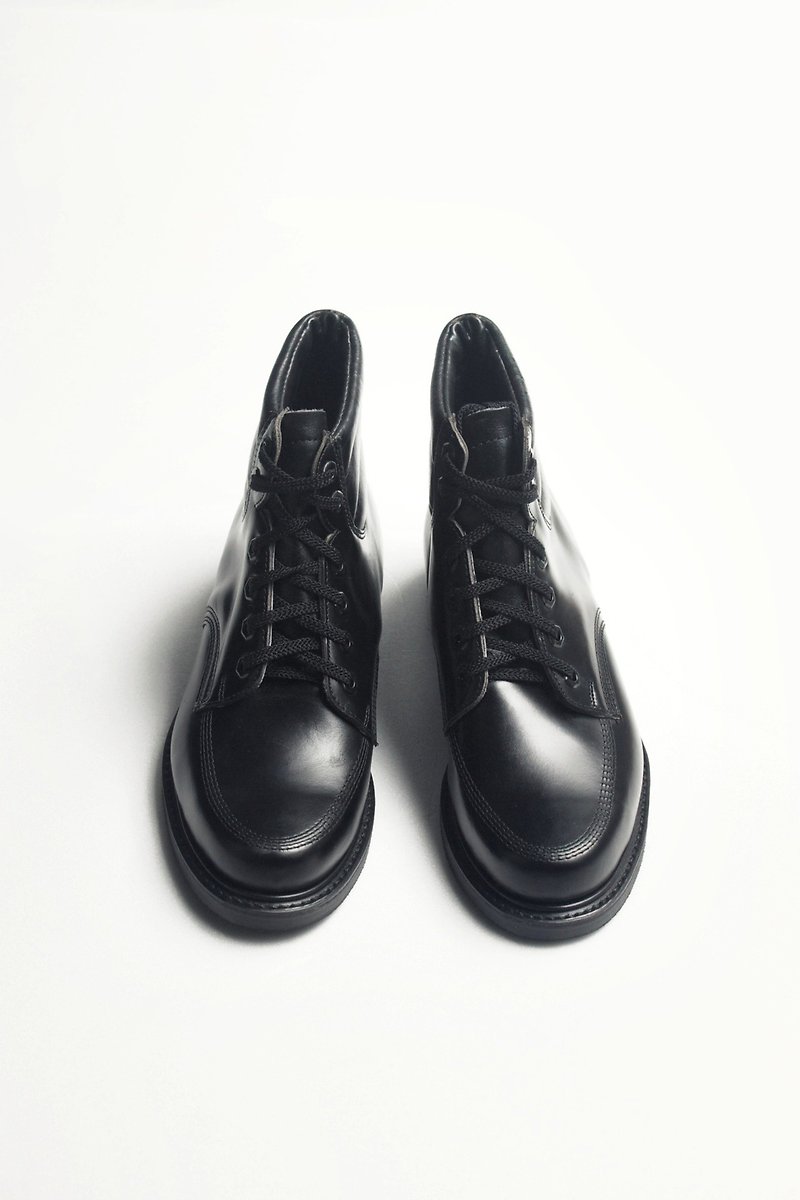 70s 美製黑色工作踝靴｜Knapp 6-eye Work Boots US 8D EUR 40 -Deadstock - 男款靴/短靴 - 真皮 黑色