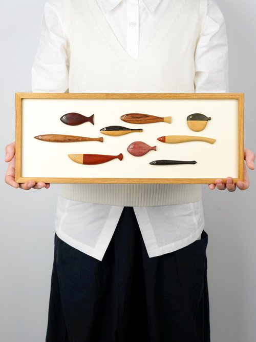 木製の魚の磁気装飾画ギフトボックス新築祝い誕生日プレゼントお